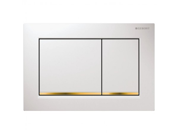 Смывная клавиша Geberit Omega 30 115.080.KK.1 белая-золото