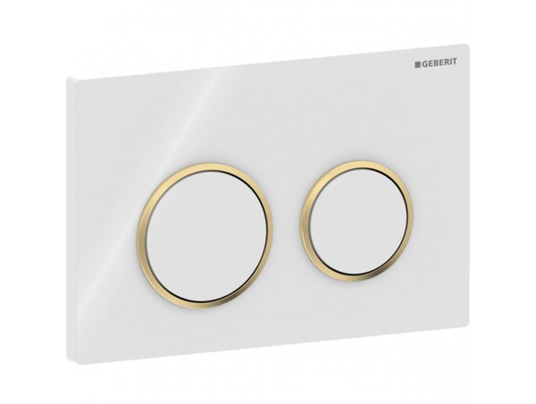 Смывная клавиша Geberit Omega 20 115.085.KK.1 белая-золото