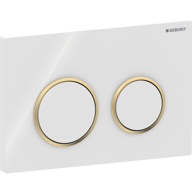 Смывная клавиша Geberit Omega 20 115.085.KK.1 белая-золото