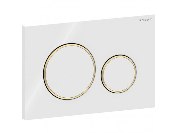 Смывная клавиша Geberit Sigma 20 115.882.KK.1 белая-золото