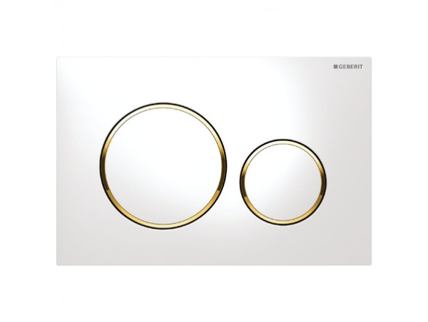 Смывная клавиша Geberit Sigma 20 115.882.KK.1 белая-золото