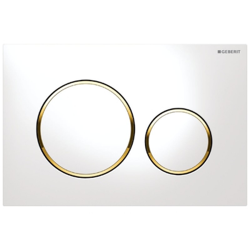 Смывная клавиша Geberit Sigma 20 115.882.KK.1 белая-золото Смывная клавиша Geberit Sigma 20 115.882.KK.1 белая-золото