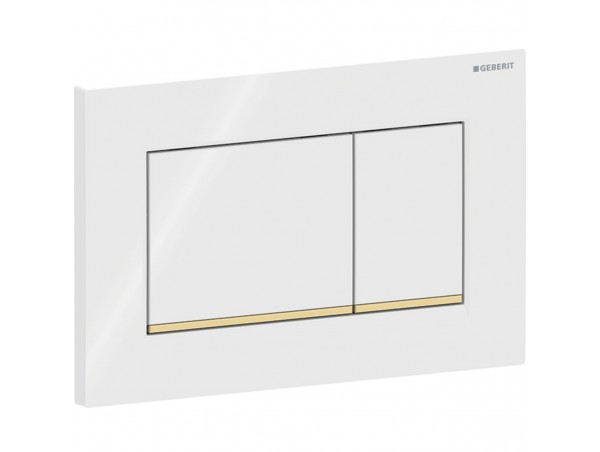 Смывная клавиша Geberit Sigma 30 115.883.KK.1 белая-золото