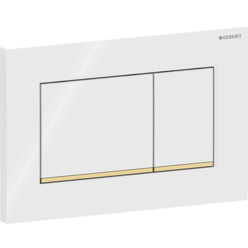 Смывная клавиша Geberit Sigma 30 115.883.KK.1 белая-золото Смывная клавиша Geberit Sigma 30 115.883.KK.1 белая-золото