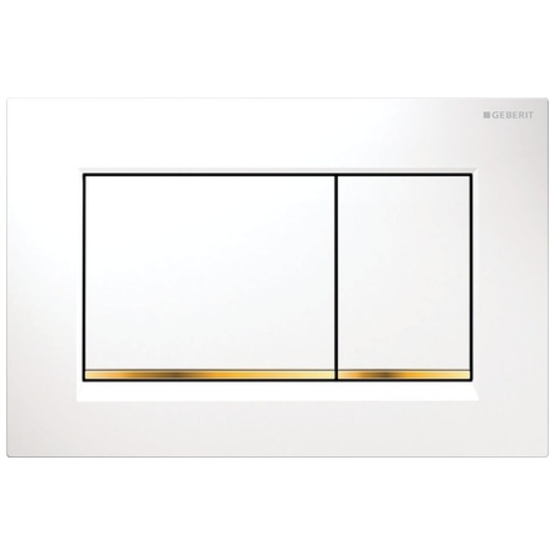 Смывная клавиша Geberit Sigma 30 115.883.KK.1 белая-золото Смывная клавиша Geberit Sigma 30 115.883.KK.1 белая-золото