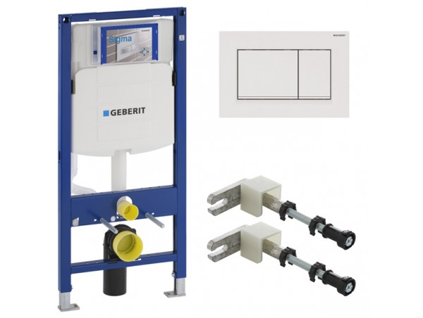 500.300.01.I Инсталляция Geberit Duofix Sigma 12 UP320 111.300.00.5 с кнопкой Sigma 30 в комплекте с унитазом безободковым Geberit iCon 500.784.01.1