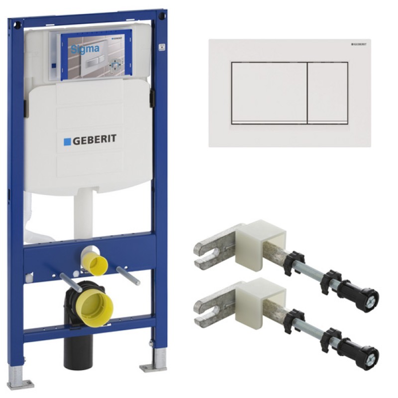 500.300.01.I Инсталляция Geberit Duofix Sigma 12 UP320 111.300.00.5 с кнопкой Sigma 30 в комплекте с унитазом безободковым Geberit iCon 500.784.01.1