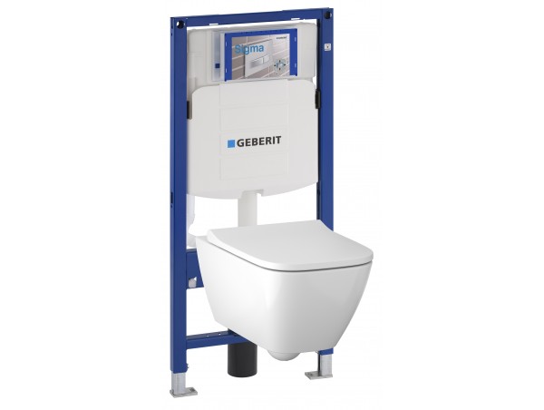 500.300.21.S00 Инсталляция Geberit Duofix Sigma 12 UP320 111.300.00.5 в комплекте с унитазом безободковым Geberit Smyle Square 500.683.01.1