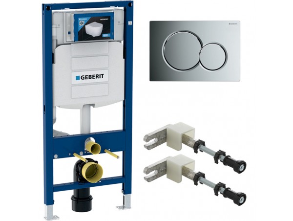 500.300.21.S Инсталляция Geberit Duofix Sigma 12 UP320 111.300.00.5 с кнопкой Sigma 01 в комплекте с унитазом безободковым Geberit Smyle Square 500.683.01.1