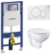 Инсталляция Geberit Duofix Sigma 12 UP320 111.300.00.5 с кнопкой Sigma 01 белая в комплекте с унитазом безободковым Grohe Bau Ceramic 39351000