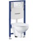 Инсталляция Geberit Duofix Sigma 12 UP320 111.300.00.5 с кнопкой Sigma 01 белая в комплекте с унитазом безободковым Grohe Bau Ceramic 39351000