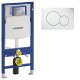 Инсталляция Geberit Duofix Sigma 12 UP320 111.300.00.5 с кнопкой Sigma 01 белая в комплекте с унитазом безободковым Grohe Bau Ceramic 39351000
