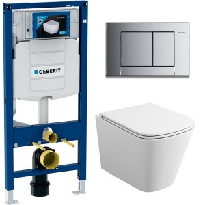 Инсталляция Geberit Duofix Sigma 12 UP320 111.300.00.5 с кнопкой Sigma 31 в комплекте с унитазом безободковым