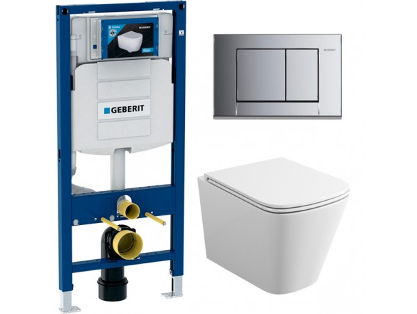 Инсталляция Geberit Duofix Sigma 12 UP320 111.300.00.5 с кнопкой Sigma 31 в комплекте с унитазом безободковым