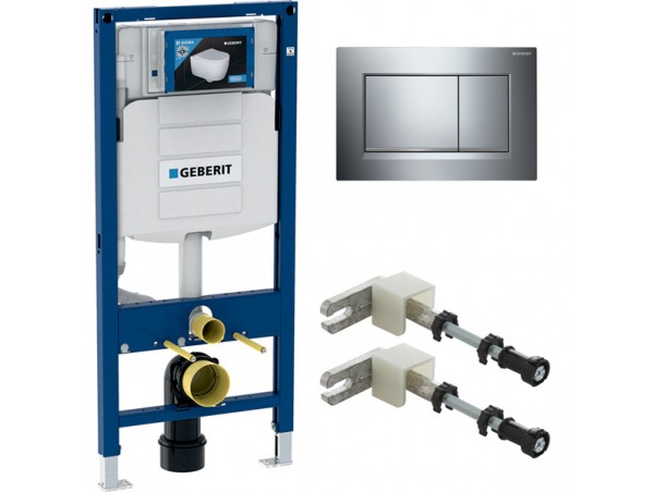 500.300.21.S30 Инсталляция Geberit Duofix Sigma 12 UP320 111.300.00.5 с кнопкой Sigma 30 в комплекте с унитазом безободковым Geberit Smyle Square 500.683.01.1