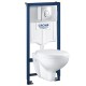 Инсталляция Grohe 38721001 в комплекте с унитазом безободковым Bau Ceramic 39351000 (39586001)