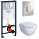 Инсталляция Grohe 38721001 в комплекте с унитазом безободковым Geberit Acanto 500.600.01.2