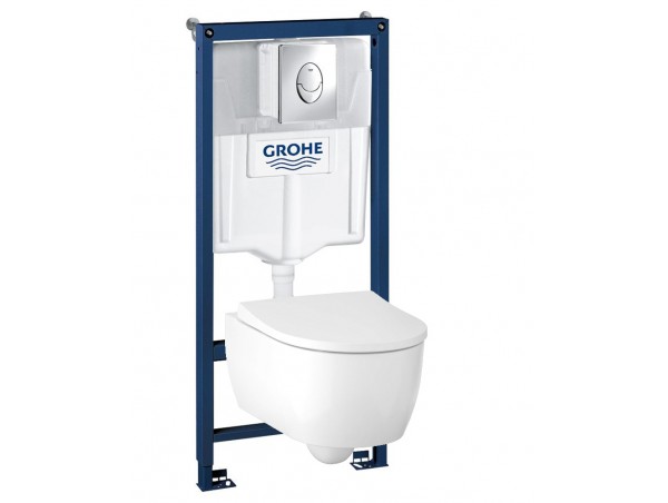 Инсталляция Grohe 38721001 в комплекте с унитазом безободковым Geberit iCon 500.784.01.1