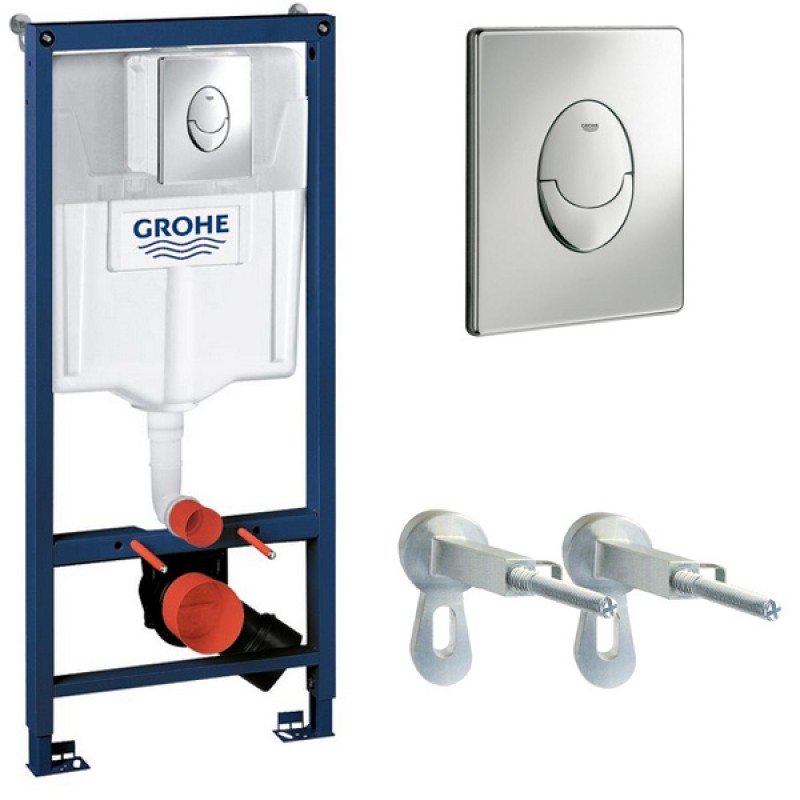 39187001 Инсталляция Grohe 38721001 в комплекте с унитазом безободковым 39187001 Инсталляция Grohe 38721001 в комплекте с унитазом безободковым
