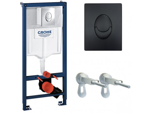 Инсталляция Grohe 38721BL1 в комплекте с унитазом безободковым Bau Ceramic 39351000 (39586BL1)