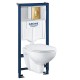 Инсталляция Grohe 38721GL1 в комплекте с унитазом безободковым Bau Ceramic 39351000 (золотая кнопка)