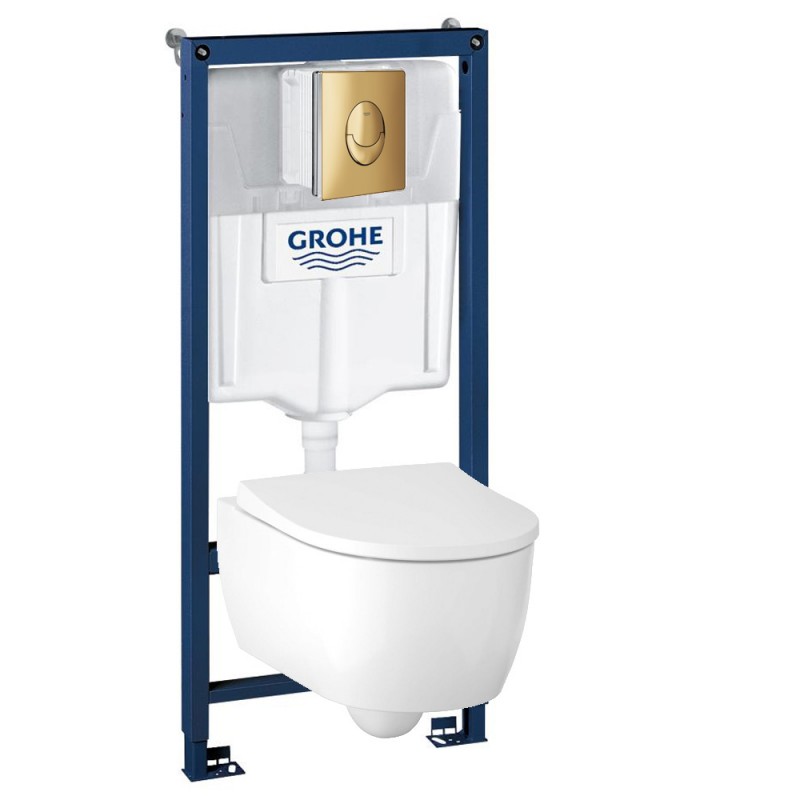 Инсталляция Grohe 38721GL1 в комплекте с унитазом безободковым Geberit iCon 500.784.01.1 (золотая кнопка) Инсталляция Grohe 38721GL1 в комплекте с унитазом безободковым Geberit iCon 500.784.01.1 (золотая кнопка)