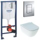 Инсталляция Grohe 38772001 в комплекте с унитазом безободковым Geberit Smyle Square 500.685.01.1