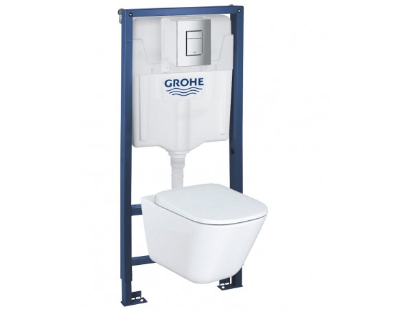 Инсталляция Grohe 38772001 в комплекте с унитазом безободковым Roca The Gap 34647L000