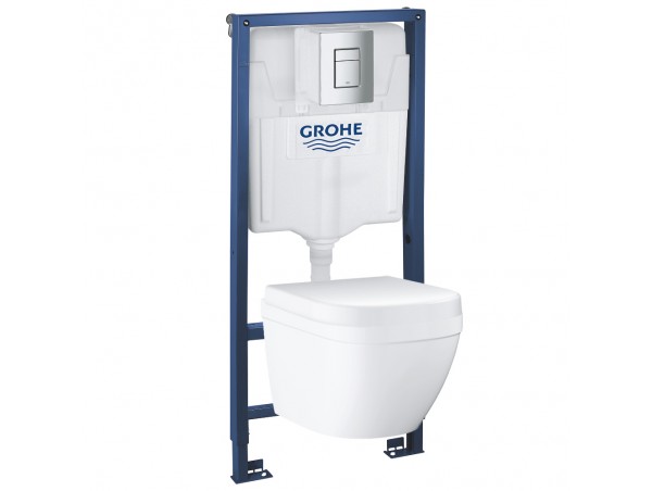 Инсталляция Grohe 38772001 в комплекте с унитазом безободковым Euro Ceramic 39328000 39554000 (38328001) NW0010