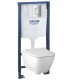 Инсталляция Grohe 38772001 в комплекте с унитазом безободковым Geberit Smyle Square 500.685.01.1