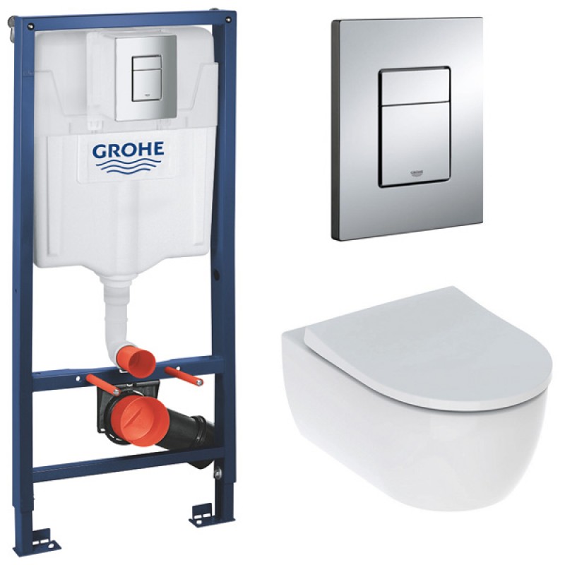 Инсталляция Grohe 38772001 в комплекте с унитазом безободковым Geberit iCon 500.784.01.1 Инсталляция Grohe 38772001 в комплекте с унитазом безободковым Geberit iCon 500.784.01.1