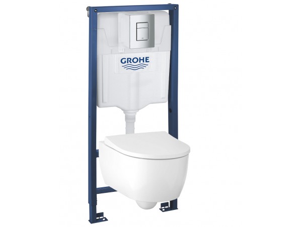 Инсталляция Grohe 38772001 в комплекте с унитазом безободковым Geberit iCon 500.784.01.1