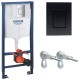 Инсталляция Grohe 38772BL1 в комплекте с унитазом безободковым Bau Ceramic 39351000 (39586BL0) черная кнопка Инсталляция Grohe 38772BL1 в комплекте с унитазом безободковым Bau Ceramic 39351000 (39586BL0) черная кнопка
