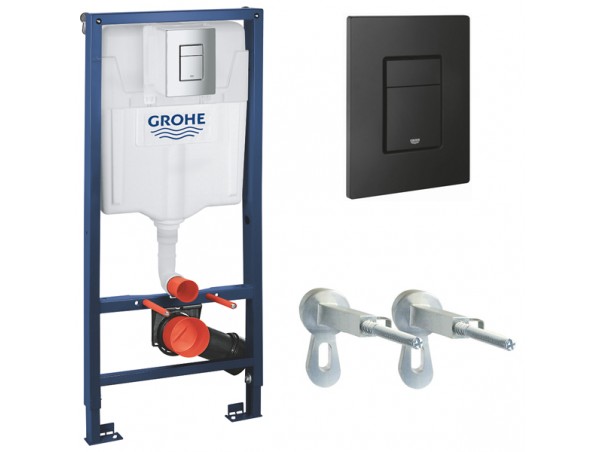 39102BL1 Инсталляция Grohe 38772BL2 в комплекте с унитазом безободковым (черная матовая кнопка) 39102BL1 Инсталляция Grohe 38772BL2 в комплекте с унитазом безободковым (черная матовая кнопка)