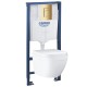 Инсталляция Grohe 38772GL1 в комплекте с унитазом безободковым Euro Ceramic 39328000 39554000 (38328GL3)