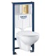Инсталляция Grohe 38772GL1 в комплекте с унитазом безободковым Bau Ceramic 39351000 (золотая кнопка)