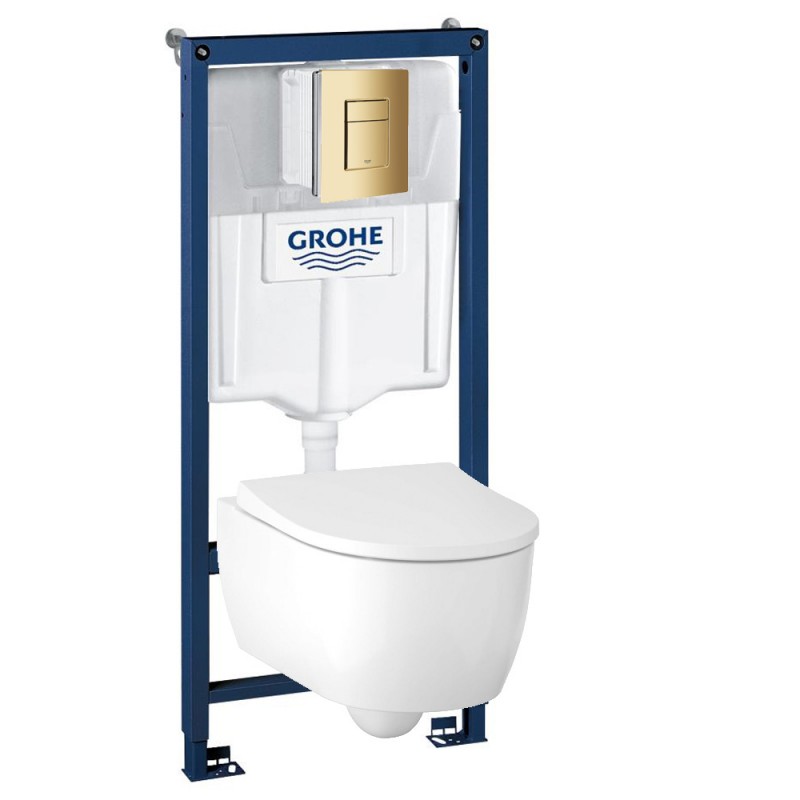 Инсталляция Grohe 38772GL1 в комплекте с унитазом безободковым Geberit iCon 500.784.01.1 (золотая кнопка) Инсталляция Grohe 38772GL1 в комплекте с унитазом безободковым Geberit iCon 500.784.01.1 (золотая кнопка)