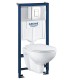 Инсталляция Grohe 38772SH1 в комплекте с унитазом безободковым Bau Ceramic 39351000 (белая кнопка)