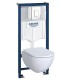 Инсталляция Grohe 38772SH1 в комплекте с унитазом безободковым Geberit Acanto 500.600.01.2 (белая кнопка)