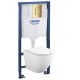 39102GL1 Инсталляция Grohe 38772GL1 в комплекте с унитазом безободковым (золотая глянцевая кнопка)