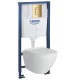 39106GN1 Инсталляция Grohe 38772GN1 в комплекте с унитазом безободковым (золотая матовая кнопка)