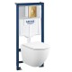 39187GN1 Инсталляция Grohe 38721GN1 в комплекте с унитазом безободковым (золотая матовая кнопка)