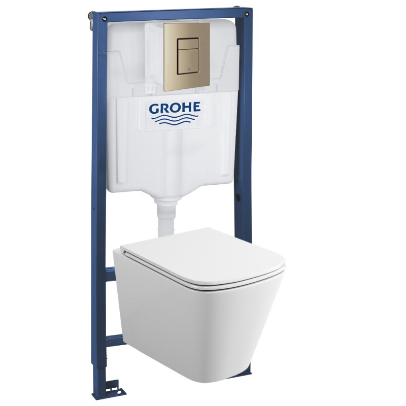 39302EN1 Инсталляция Grohe 38772EN0 в комплекте с унитазом безободковым (кнопка никель матовый) 39302EN1 Инсталляция Grohe 38772EN0 в комплекте с унитазом безободковым (кнопка никель матовый)