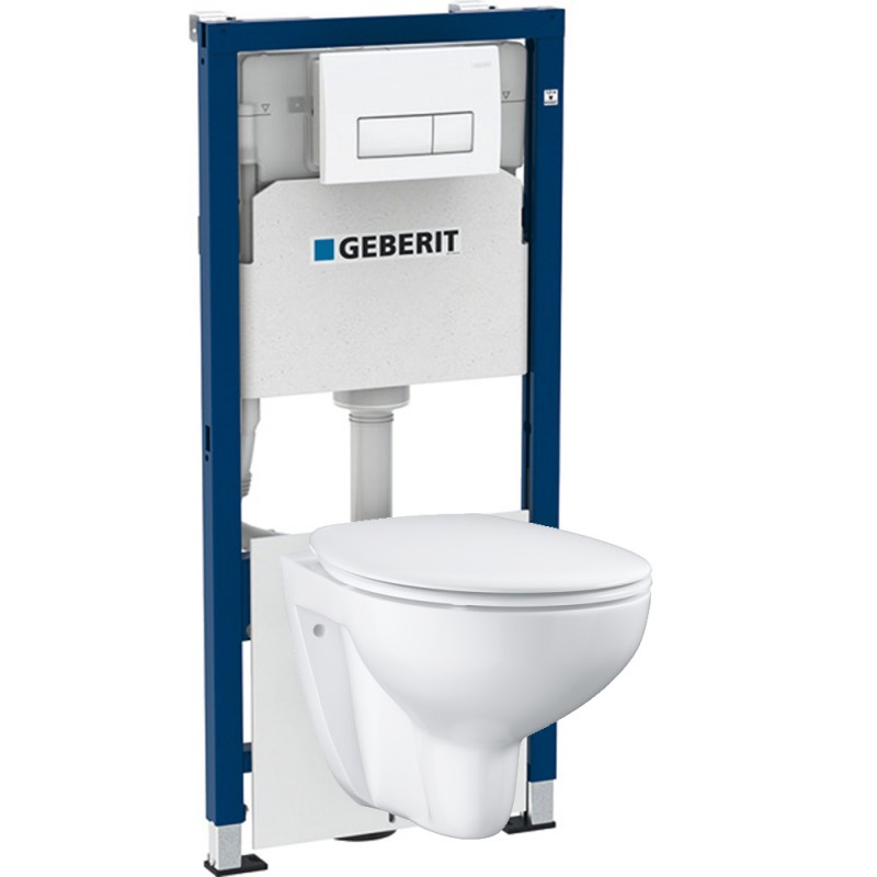 Инсталляция Geberit Delta 458.128.21.1 в комплекте с унитазом безободковым Bau Ceramic 39351000 Инсталляция Geberit Delta 458.128.21.1 в комплекте с унитазом безободковым Bau Ceramic 39351000