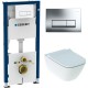 Инсталляция Geberit Delta 458.128.21.1 в комплекте с унитазом безободковым Geberit Smyle Square 500.683.01.1 Инсталляция Geberit Delta 458.128.21.1 в комплекте с унитазом безободковым Geberit Smyle Square 500.683.01.1
