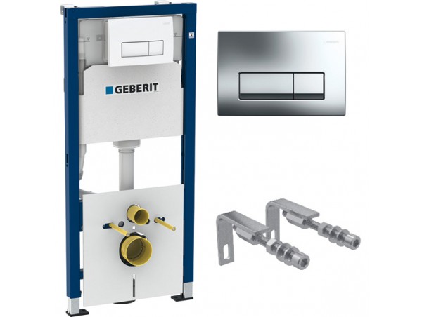 Инсталляция Geberit Delta 458.128.21.1 в комплекте с унитазом безободковым Geberit Smyle Square 500.683.01.1