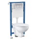 Инсталляция Geberit Delta 458.149.21.1 в комплекте с унитазом безободковым Bau Ceramic 39351000