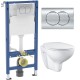 Инсталляция Geberit Delta 458.149.21.1 в комплекте с унитазом безободковым Bau Ceramic 39351000