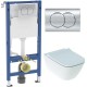 Инсталляция Geberit Delta 458.149.21.1 в комплекте с унитазом безободковым Geberit Smyle Square 500.683.01.1