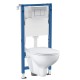 Инсталляция Geberit Delta 458.163.21.1 в комплекте с унитазом безободковым Bau Ceramic 39351000
